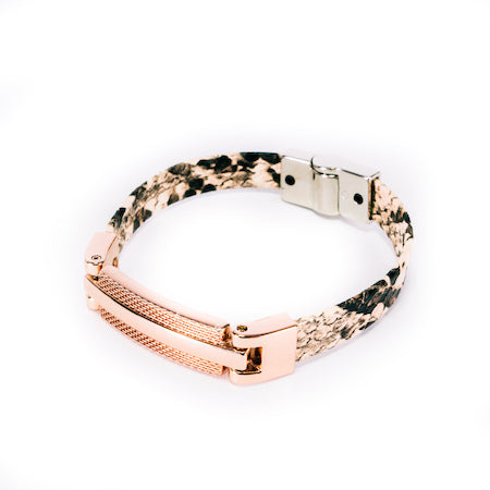 BRACELETE BION MDT - SNAKE BEGE - ROSÉ